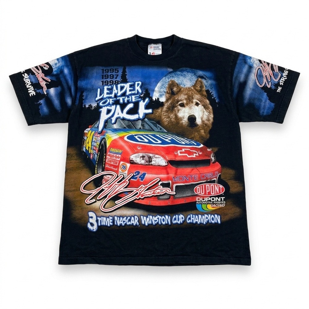 Chase Authentics XL Jeff Gordon 24 Leader of the Pack Wolf NASCAR 1998 T-Shirt